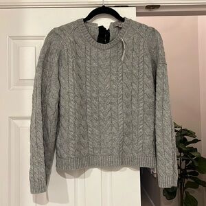 J. Crew Women’s ribbed sweater with silk tie bow in back size small